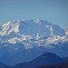 Blick von der Aussichtsterrasse zum Monte Rosa Massiv. Auch das Matterhorn drängt sich von rechts noch auf das Bild