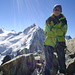 Meine Wenigkeit ([u mali]) auf dem Gipfel (im Hintergrund der Biancograt)