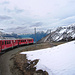 Kurz nach der Passage der Alp Grüm 2091m hat man aus dem Zug heraus den ersten Blick Richtung Tal.