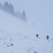 Querung des Schneebretts vom Guscha Südosthang