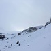 Rückblick zum Steilhang mit dem Schneebrett