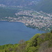 Knapp oberhalb der Waldgrenze beginnt sich das Panorama zu öffnen: Blick hinunter nach Ascona auf dem Maggiadelta