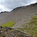 Weiter geht es über Geröll hoch. Der Gipfel taucht erst hinter den Felsen links im Bild auf und ist noch weit entfernt.