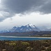 Am Lago Sarmiento zeigten sich die Torres del Paine in Wolken verhüllt.