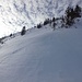 Ich habe die Skitour verlassen u. steige im "jungfräulichen" Schnee auf, ohne tief einzusinken.