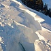 Eine abbrechende Wächte am Vorderen Hörnle - der Winter 2018/2019 macht scheinbar Unmögliches möglich.