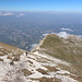 Unterwegs zwischen Monte Tremoggia und Monte Camicia - Rückblick während des Schlussaufstiegs zum Gipfel.