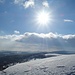 Sonne, Schnee und die Kegel des Böhmischen Mittelgebirges
