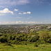 Solsbury Hill - Ausblick auf die etwa südwestlich gelegene Stadt Bath (Somerset).
