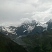 Ausblick im Abstieg durch das Rosimtal auf Köngisspitze, Zebru und andere Gipfel der Ortleralpen