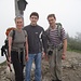 Margit, Markus und ich am Jochberg-Gipfel. Markus erster Alpengipfel - leider ohne Aussicht...