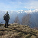 Matteo in contemplazione dal belvedere dell'Alpe Sui 1220 mt.