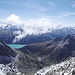 Gipfelpanorama. Die Bernina noch leicht in Wolken