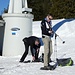 Montage der Schneeschuhe bei der Bergstation Gamplüt