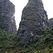 Steile Felsen kurz vor Yangshuo.