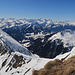 links das Türtschhorn, rechts der steile Schlussanstieg zum Gipfel