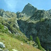 im oberen Val Foioi, Blick zum Gipfel der Cresta del Piatto