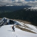 Abstieg von der Karspitze mit Blick auf die Dolomiten