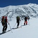 Aufstieg Richtung Hollandiahütte - das Aletschhorn begleitet uns (Bild von Cornel)