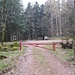 Bei der Schutzhütte "Rotzel" (P726) kommt man noch einmal kurz auf einen Fahrweg. Rechts von der Hütte geht es auf einem Pfad weiter.