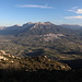 Monte Ortobene - Blick über Oliena hinweg zum Supramonte. Foto vom 09.03.2019. 