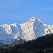 Piz Beverin, fotografiert bei der Hinfahrt etwas vor Thusis