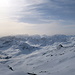 Blick über Bivios kleine Skigebiet zum Roccabella nach Süden 