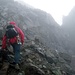 Die allerletzten Hoehenmeter auf den Sgurr Dearg geht's durch leichtes Felsgelaende (I-II).
