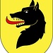 <b>Lo stemma comunale di Curio con la leggendaria lupa.</b>