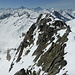 Gipfelpanorama W: vorne links Saas-, rechts Muttenhörner, darüber von links die Berner Alpen von Aletsch- bis Ritzlihorn