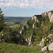 Krkavčie skaly - Blick über die Zádielska tiesňava, talauswärts. Die Schlucht öffnet sich bei Zádiel. Das Dorf ist aber aus dieser Perspektive verdeckt.