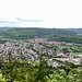 Blick vom Rissfelsen ( 774m ) auf Fridingen ( 626m )
