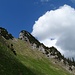 Ein Blick von der Alp Bogarten hinauf zum Bogartenfirst