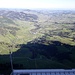 Kastenseilbahn von oben mit Appenzell im Hintergrund