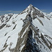 Nicht ganz auf Augenhöhe: das formschöne Aletschhorn über dem Vorderen Geisshorn vom Sattelhorn