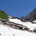 Lawinenschnee und eine praktisch geschlossene Schneedecke von der Alp Tesel bis zum Mutschensattel 