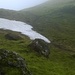 Rückblick im Abstieg durch das Tal entlang des Remundargilshöfuð auf einen Teil des Aufstiegswegs