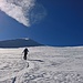 Am oberen Gletscherplateau - mit dem wenig ausgeprägten Gipfel in Sicht