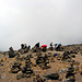 <br />Rast bei den Steinmännern auf dem Mawenzi-Sattel 