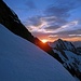 Sonntag, 6.35 Uhr: Sonnenaufgang in der Lücke von P.3285 unterhalb des Sustenhorns.