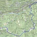 Kartenausschnitt mit eingezeichneter Route: Rasa - Dorca - Remo - Ögna - Ponte Romano - Intragna.