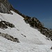 The second snowfield before reaching the SW ridge.