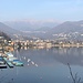 tolle Seesicht hinüber nach Caslano und den Monte Tamaro