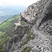 Rückblick zum Felsenfenster, links unten die Gafadurahütte