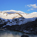 Über den Gletschersee. <br />Rechts der Gauligletscher.<br />Im Hintergrund Trifthorn 3230m / Ewigschneehorn 3329m