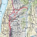 Approximate route.<br />(Map source/Quelle: Bundesamt für Landestopografie swisstopo).