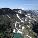Lac de Fontanabran avec l'Aiguille Verte et le Mont Blanc en arrière plan