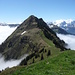 Blick vom Höh Grat zurück auf die beiden Güpfi-Gipfel