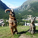 statue lignee al solarium di Crast'Ota