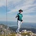 Glücklich auf dem Geiselstein mit Blick über den Schönleitenschrofen ins Flachland...